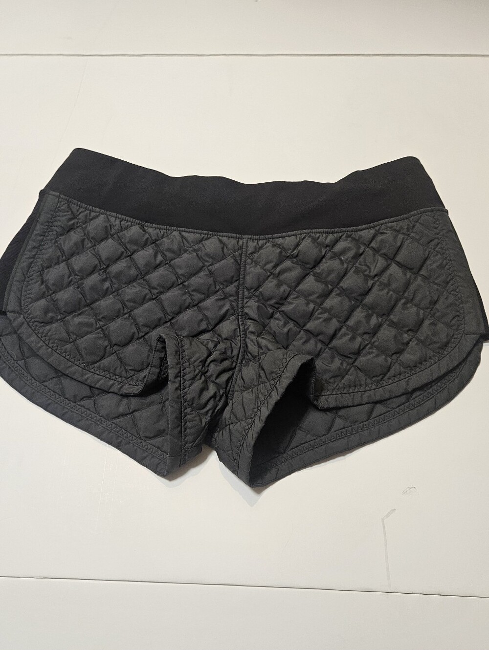 Lululemon Rare Quilted Goose Down Winter Running Shorts Black Gray Size 8